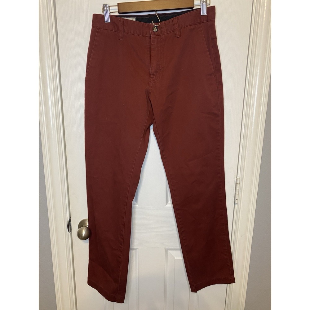 Volcom‎ Frickin Modern Stretch Chino Pants Mens 28x29 Red Straight Leg Skate